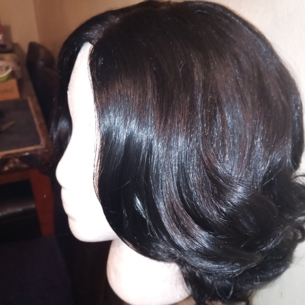 BRAND NEW REMY HUMAN HAIR WIG.LACE PART! COLOR#1